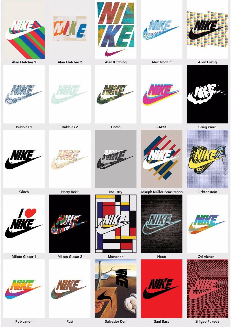Rebotar Raza humana Tulipanes 50 diseños de Nike al estilo de 25 célebres del arte y el diseño | Paredro