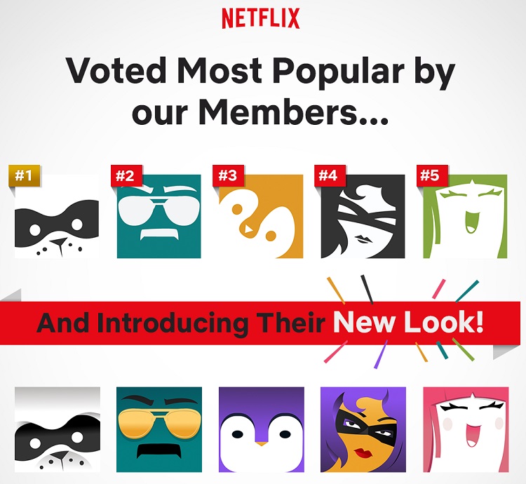 Tras la creación de los perfiles de Netflix en 2013, no se habían agregado o modificado hasta ahora, puedes elegir personajes de tus series favoritas.