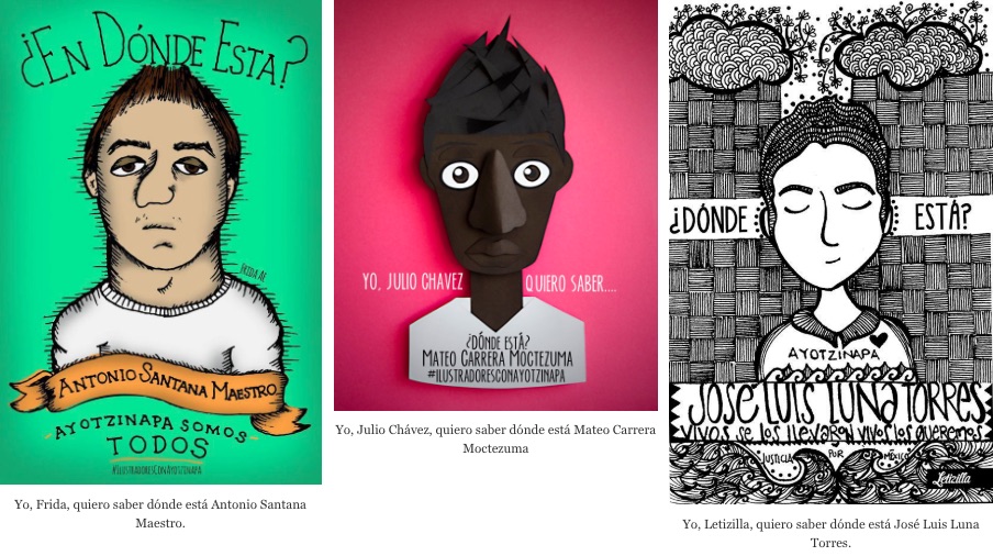 #IlustradoresConAyotzinapa es una iniciativa de redes sociales, en la que contribuyó la sociedad enviando ilustraciones de los 43 estudiantes de Ayotzinapa.