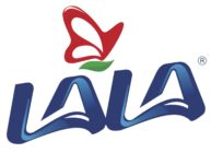 El logo de LALA consiste en una tipografía color azul que en realidad es un acortamiento del nombre completo de la empresa.