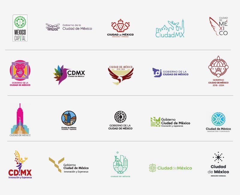 Dentro de los 20 finalistas, uno de estos pdría ser el nuevo logo de la CDMX que represente la administración de la futura jefa de gobierno Sheinbaum.
