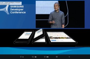 Samsung presentó un prototipo de un celular plegable que convierte un smartphone en una tablet, el diseño nos recuerda a los celulares de los 90s.