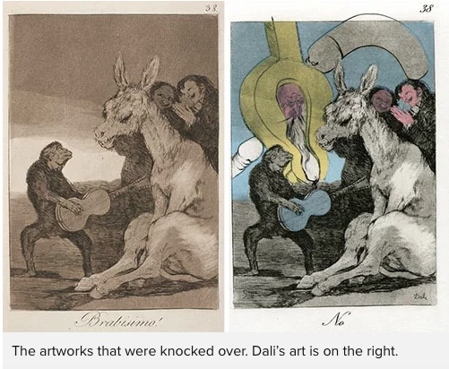 Las obras de Dalí y de Goya exhibidas en Rusia, fueron dañadas al caerse la mampara donde estaban colgadas a causa de unas jóvenes que se tomaban una selfie