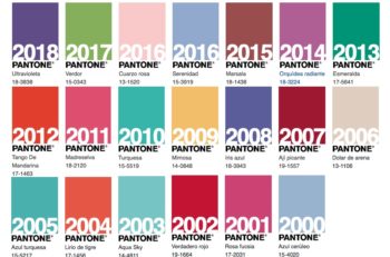 Estos son todos los Colores del Año según Pantone, desde el primero que lanzó en 2000, la dupla de 2006, hasta el coral vivo del 2019.